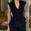 Women's Slim Fit Vest High Waist Pants Two-piece Suit