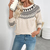 Round Neck Pullover Knitted Sweater Women