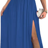 Abito lungo da cocktail da donna, elegante, sexy, monospalla, con spacco alto e cut-out, senza maniche