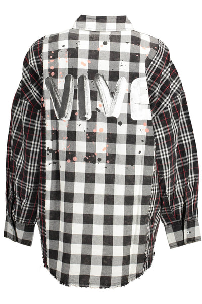 "DESIGUAL CAMICIA MANICHE LUNGHE DONNA NERO"