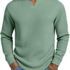 Men's Slim-fit Casual Long-sleeve V-neck Top