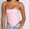 Top da donna asimmetrico a fascia con cinghie e vita attillata alla moda