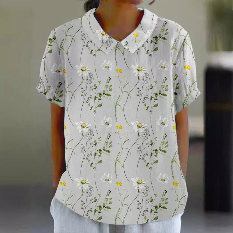 Pullover da donna a maniche corte stampato