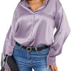 Versatile Satin Silk Button-Down Womens Blouse