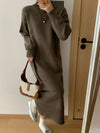 Idle Style Pullover Thickened Plus Size Bottoming Loose Knitted Dress Women