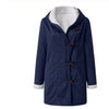 Winter Button Coat Fashion Warm Hooded Jacket With Pockets Women's Clothing