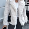 Solid Color Fluff Long Sleeve Coat Women's Clothing
