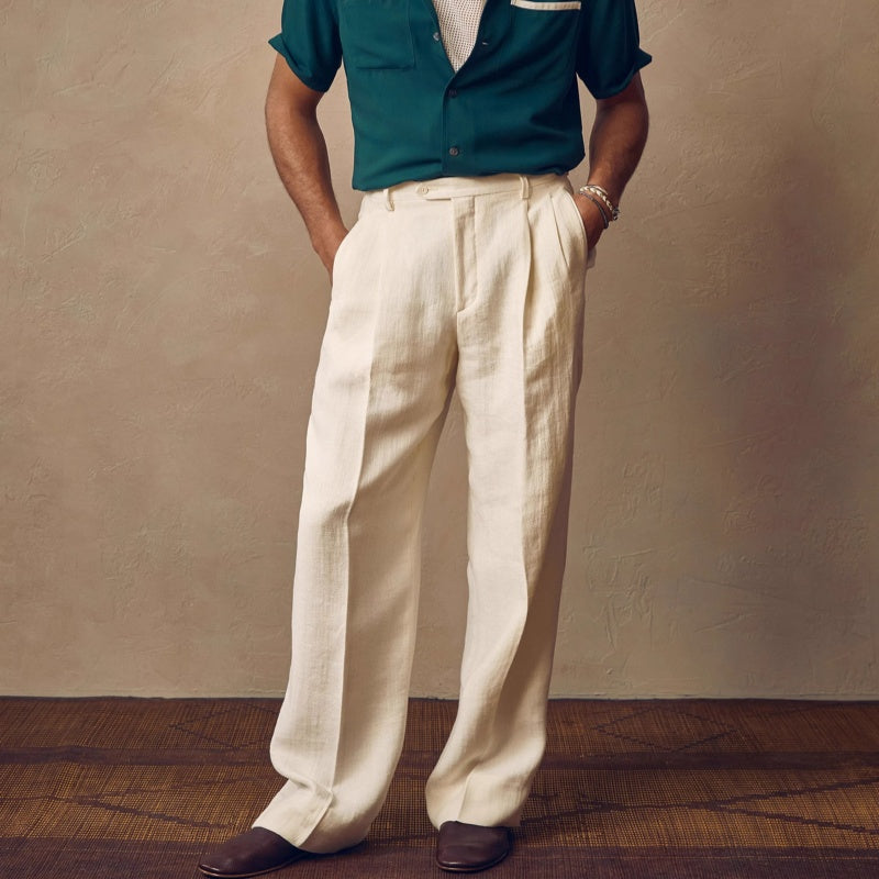 Light-luxury Draping Summer Men's Linen-cotton Casual Trousersnew Style