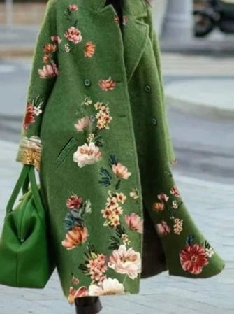 European And American Women's New Long Sleeved Large Woolen Overcoat