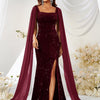 Vestito Gonna Paillettes Rete Spacco Abito a Sirena