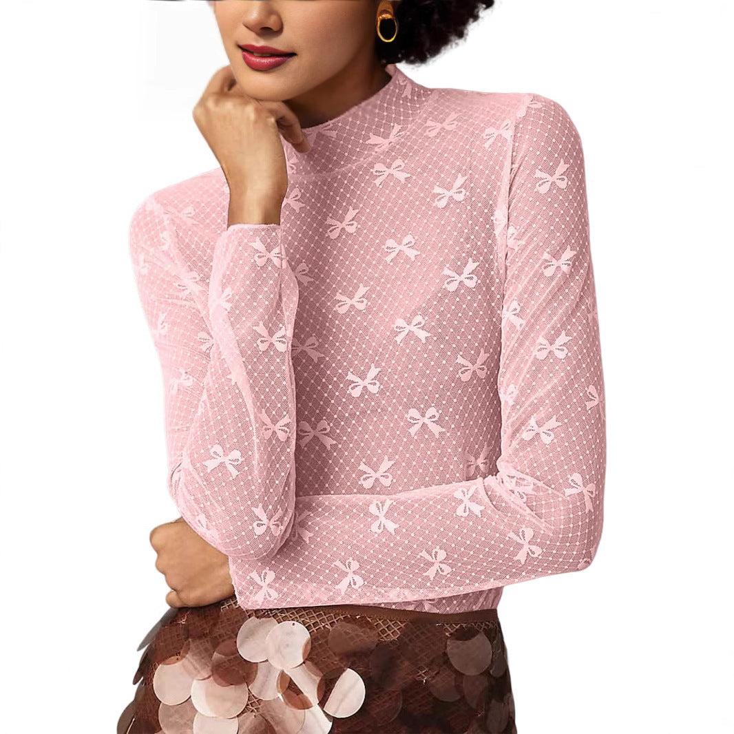 See-through Lace Top Mesh Multi-color