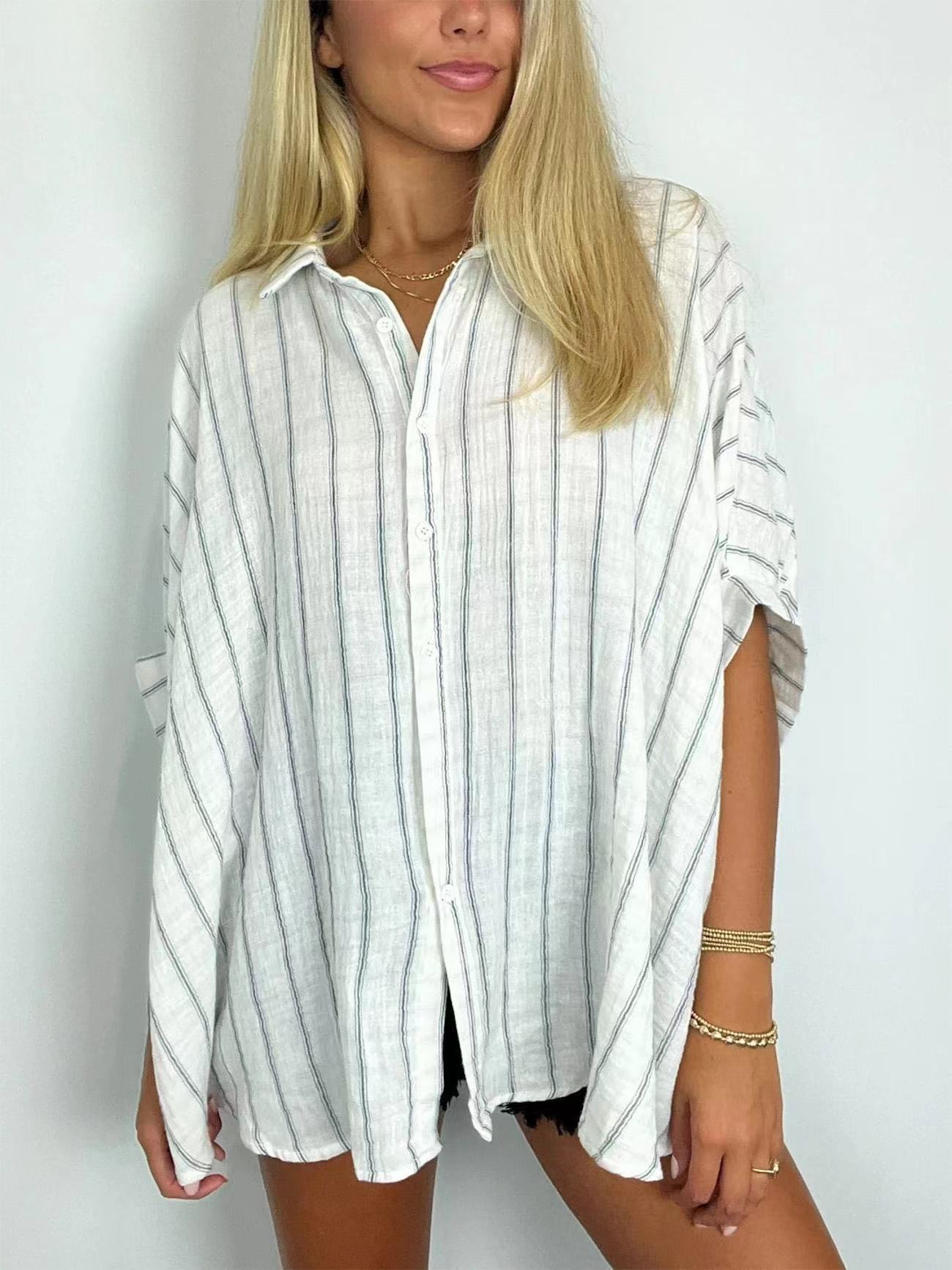Camicia casual a righe a vestibilità ampia