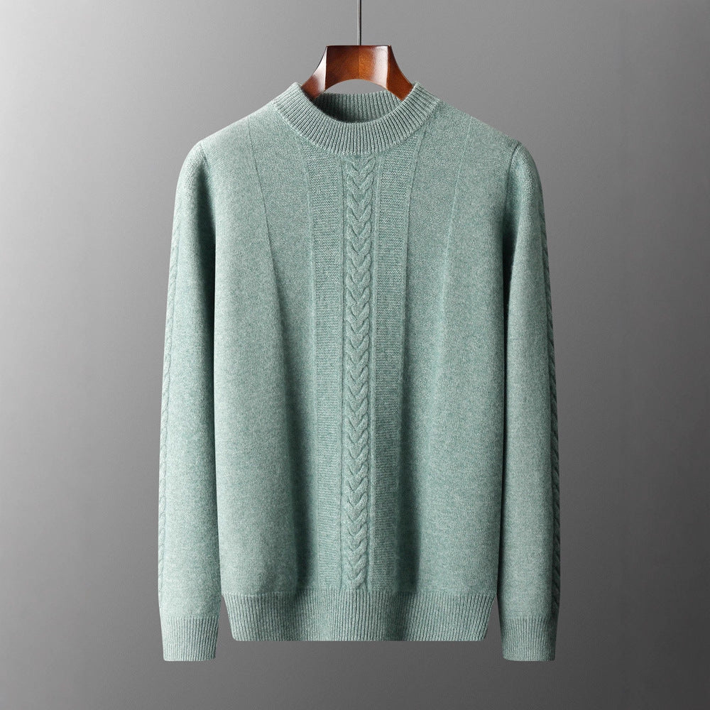 Half Collar Cashmere Sweater Men's Long Sleeve