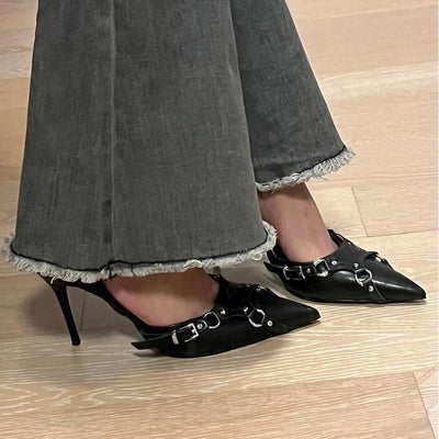 Women's High Heels Fine Heel With Black Shallow Mouth