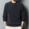 Fleece-lined Keep Warm Pure Color Men's Sweater