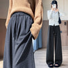 Autumn And Winter Lattice Loose Pants Women's High Waist Slimming Loose Straight