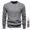 Maglione a Tinta Unita Ricamato in Maglia con Motivo Cervo