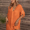 Sleeve Pocket Patched Cover Up Dress,Summer Beac