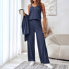 Sling Top Long Cardigan Trousers Three Suit