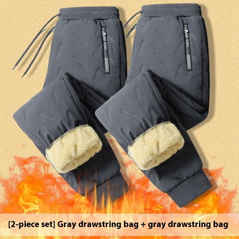 Pantaloni casual dritti caldi e larghi in cashmere da uomo