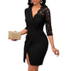 Womens Lace-Panel Knitted Dress