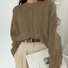 Round Neck Pure Color All-matching Trendy Sweater Top