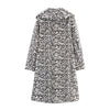 Cappotto a maniche lunghe in pelliccia sintetica con revers a stampa leopardata, stile speciale alla moda