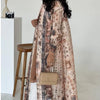 Pleated Trench Djellaba Hot-selling Printed Shawl Cardigan Ethnic Style Cloak Coat