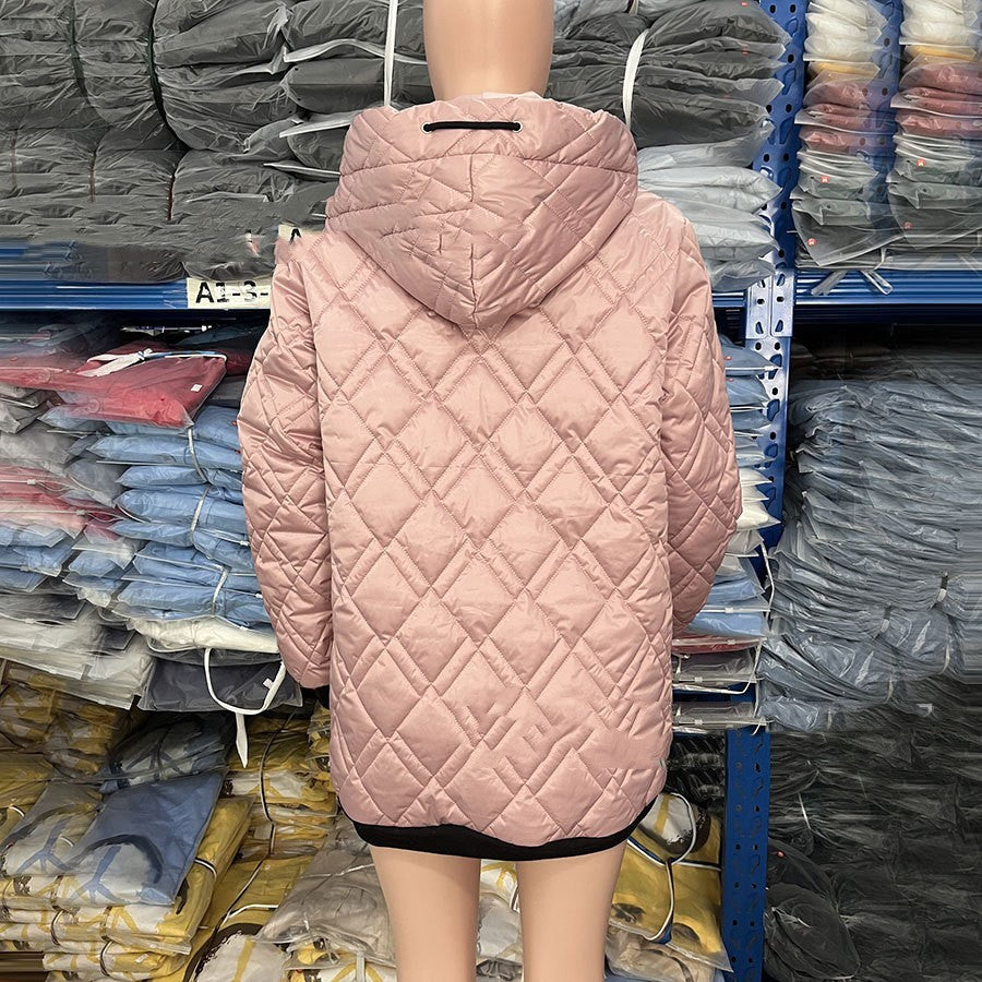 Women's Casual Hooded Pure Color Cotton Clothing Coat