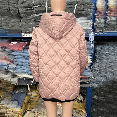 Women's Casual Hooded Pure Color Cotton Clothing Coat