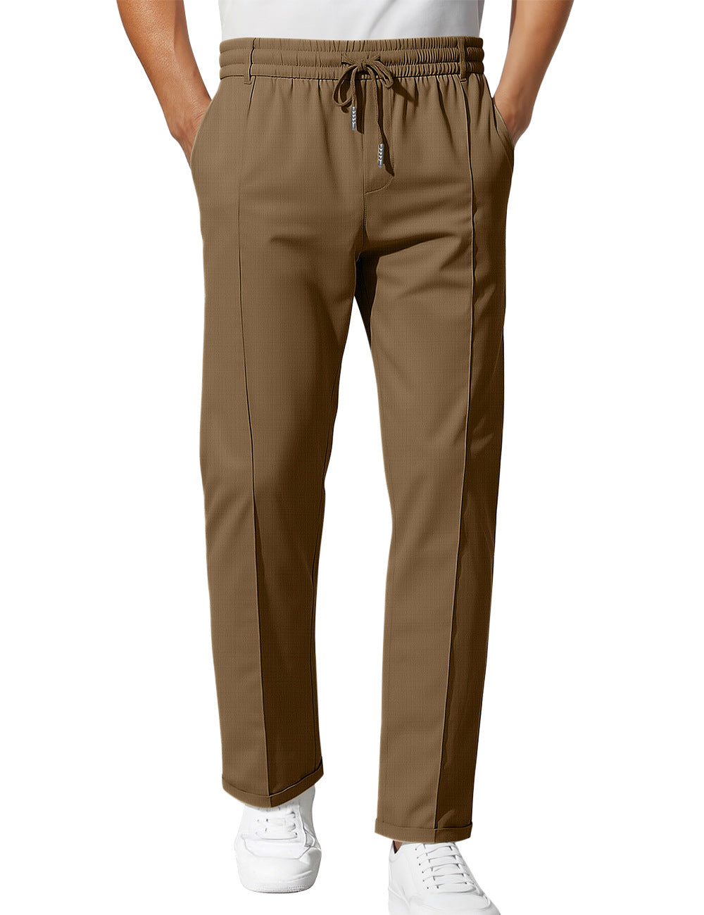Solid Color Casual Simple Men's Slim Fit Tapered Pants