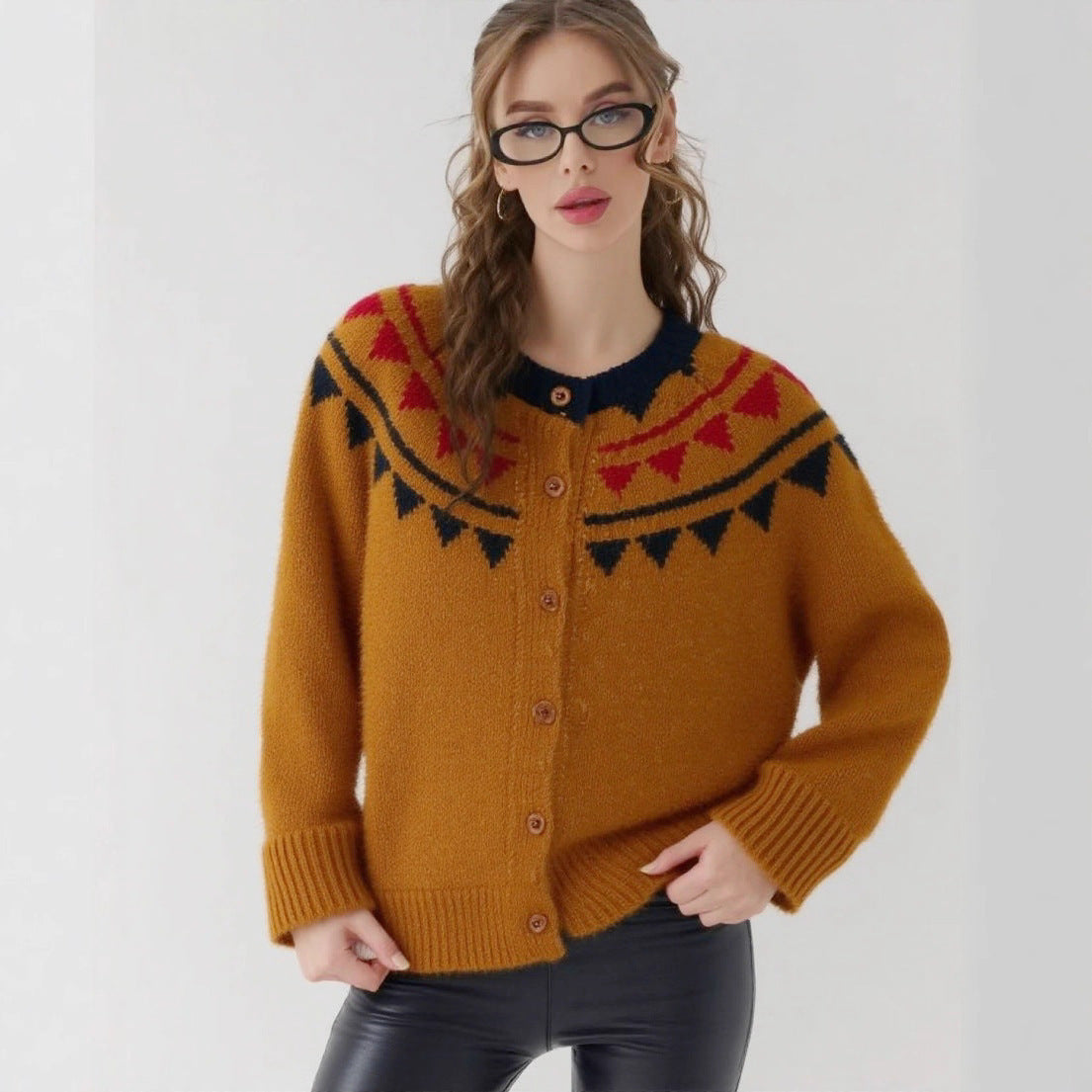Round Neck Loose All-match Soft Glutinous Knitted Coat