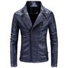 Trendy Leather Jacket Men's Fleece-lined PU Jacket