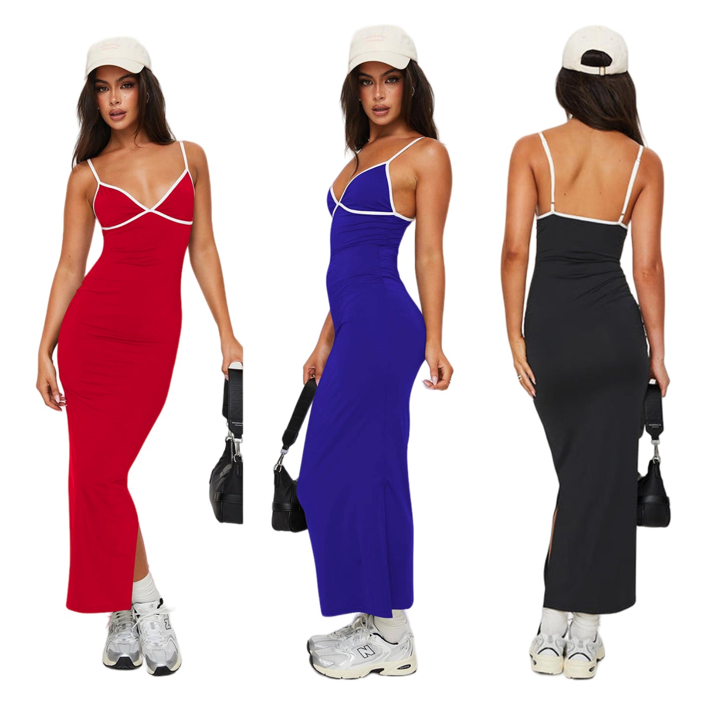 Fashionable Strappy Split Dress For Women