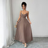 Womens Versatile Elegant Strapless Backless Dress
