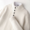 Thickened Four-button Half-collar Wool Sweater Men