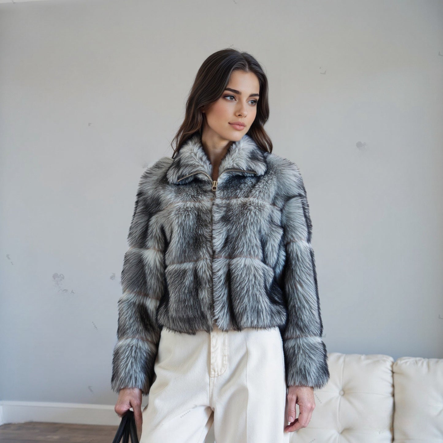 Nuovo cappotto di pelliccia di coniglio rex importato da Totoro