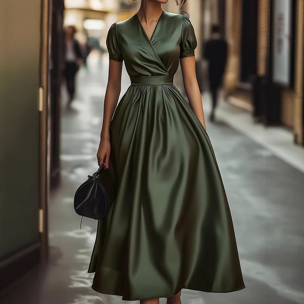 Figure-flattering French-style Dress With A Sophisticated Flowy Silhouette