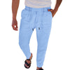 Autumn Thin Casual Cotton And Linen Drawstring Straight-leg Trousers