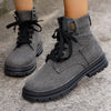 Plus Size Platform Martin Boots Female Lace Up Casual Ankle Boots