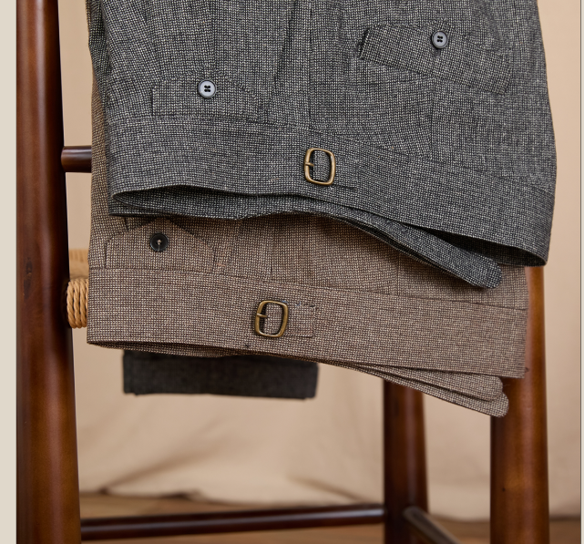 Trendy Wool Casual Gurkha High-rise Straight-leg Pants