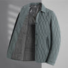 Men's Jacket Lightweight Business Diamond Lattice Shirt Autumn Winter Cotton-padded Coat