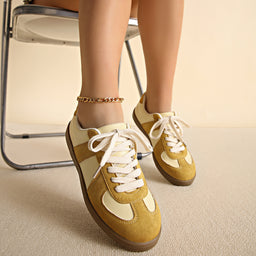 Round Toe All-matching Lace-up Flat Retro Low-top Sports Board Shoes