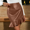 Gonna aderente in pelle da donna Temperament Commute