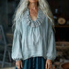 Camicia casual ampia, a maniche a lanterna, stile foresta, adatta a tutto
