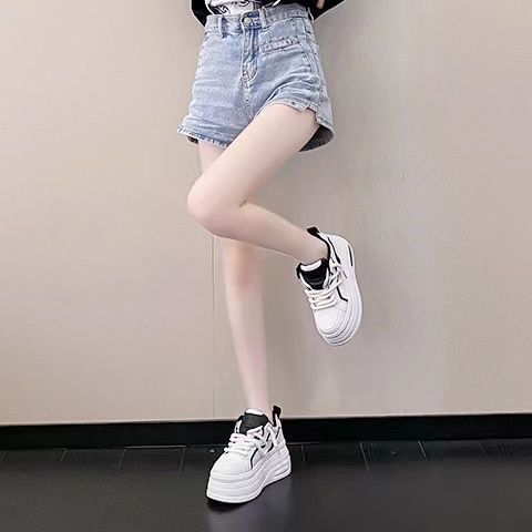 Scarpe bianche con tacco nascosto invisibile da 10 cm da donna