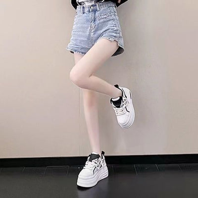 Scarpe bianche con tacco nascosto invisibile da 10 cm da donna