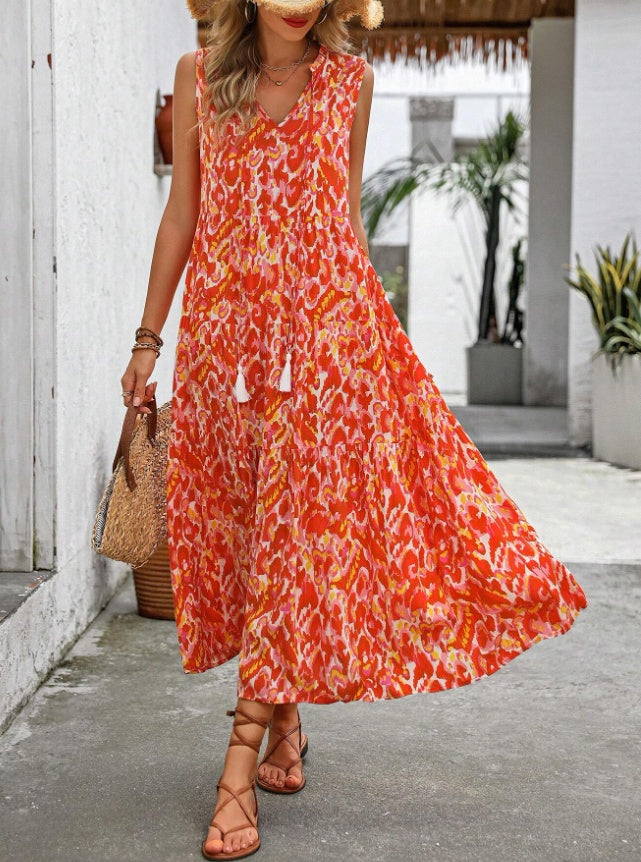 Holidaya Women's Random Printed Sleeveless Casual Dress
