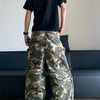 Retro Camouflage Wash Pocket Wide Leg Pants