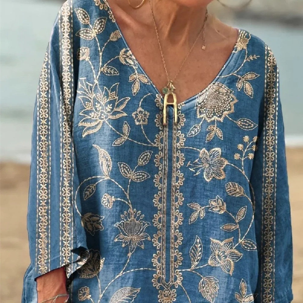 Women's Fashion Floral Print Long Sleeve